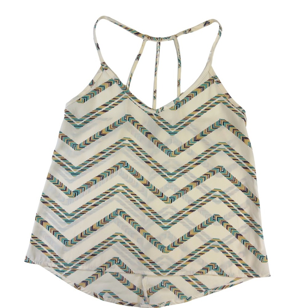 Full Tilt Women's Chevron Strappy Back Tank Top Size Small Boho Festival